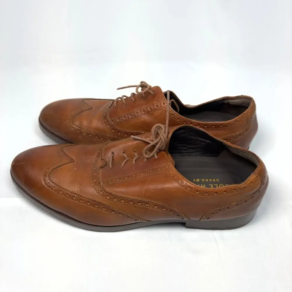 Cole Haan Modern Essentials Wingtip Oxfords British Tan Size 12M